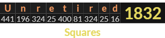 "Unretired" = 1832 (Squares)