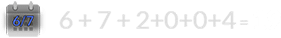 6 + 7 + 2+0+0+4 = 19