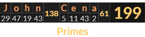 "John Cena" = 199 (Primes)