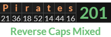 "Pirates" = 201 (Reverse Caps Mixed)
