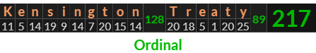 "Kensington Treaty" = 217 (Ordinal)