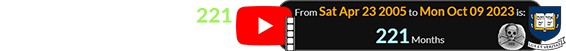 YouTube was launched 221 months before Yale’s big day:
