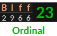 "Biff" = 23 (Ordinal)