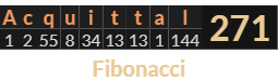 "Acquittal" = 271 (Fibonacci)