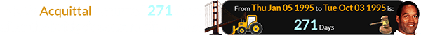 O.J.’s Acquittal occurred 271 days after the bridge’s construction date: