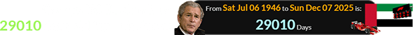 George W. Bush will be 29010 days old for F1’s finale: