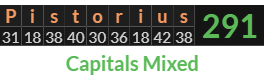 "Pistorius" = 291 (Capitals Mixed)