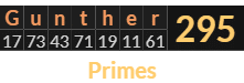 "Gunther" = 295 (Primes)