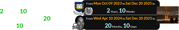 San Francisco’s darkness was 2 years, 10 weeks after Yale’s special date and 20 months, 10 days after O.J. died: