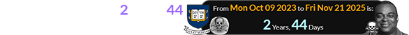Wilson died a span of 2 years, 44 days after Yale’s special date: