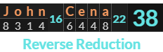 "John Cena" = 38 (Reverse Reduction)