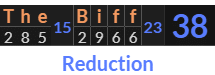 "The Biff" = 38 (Reduction)