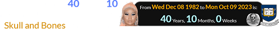 Minaj turned 40 years, 10 months old a day before Yale’s ‘Skull and Bones’ anniversary: