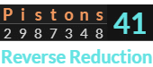 "Pistons" = 41 (Reverse Reduction)