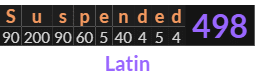 "Suspended" = 498 (Latin)