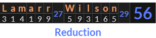 "Lamarr Wilson" = 56 (Reduction)