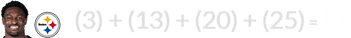 (3) + (13) + (20) + (25) = 61