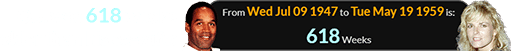 O.J. was 618 weeks older than his ex-wife:
