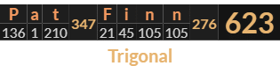 "Pat Finn" = 623 (Trigonal)