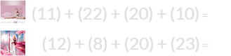 (11) + (22) + (20) + (10) = 63 and (12) + (8) + (20) + (23) = 63