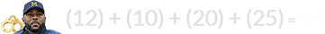 (12) + (10) + (20) + (25) = 67