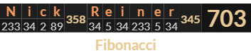 "Nick Reiner" = 703 (Fibonacci)