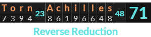"Torn Achilles" = 71 (Reverse Reduction)