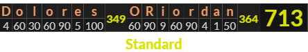 "Dolores ORiordan" = 713 (Standard)