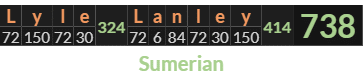 "Lyle Lanley" = 738 (Sumerian)
