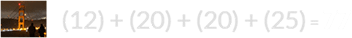 (12) + (20) + (20) + (25) = 77