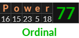"Power" = 77 (Ordinal)