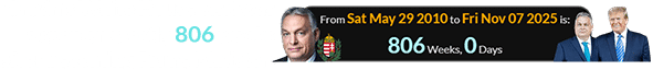 Orbán’s White House visit was a span of exactly 806 weeks after becoming Prime Minister: