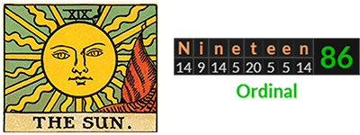 "Nineteen" = 86 (Ordinal)
