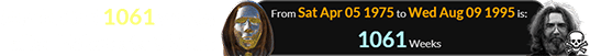 Garcia died 1061 weeks after Nakamoto’s birth: