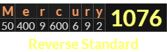"Mercury" = 1076 (Reverse Standard)