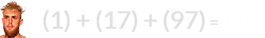 (1) + (17) + (97) = 115