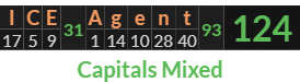 "ICE Agent" = 124 (Capitals Mixed)