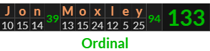 "Jon Moxley" = 133 (Ordinal)