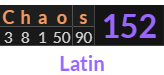 "Chaos" = 152 (Latin)