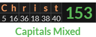 "Christ" = 153 (Capitals Mixed)