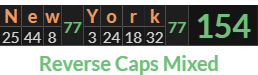 "New York" = 154 (Reverse Caps Mixed)
