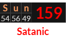 "Sun" = 159 (Satanic)