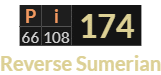 "Pi" = 174 (Reverse Sumerian)