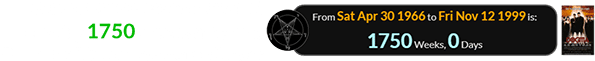 Dogma was released a span of exactly 1750 weeks after the Church of Satan was established: