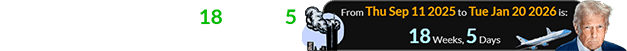 This story happened 18 weeks, 5 weeks after the date September 11th: