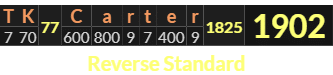 "TK Carter" = 1902 (Reverse Standard)
