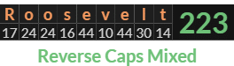 "Roosevelt" = 223 (Reverse Caps Mixed)
