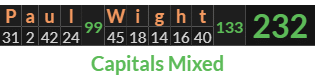 "Paul Wight" = 232 (Capitals Mixed)