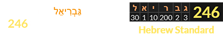 Gabriel (גַּבְרִיאֵל) sums to 246 in Hebrew gematria: