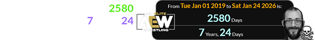 Saturday’s shooting was 2580 days (or a span of 7 years, 24 days) after the founding of AEW: